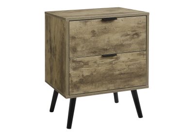 ACCENT TABLE - 24"H / LIGHT BROWN END TABLE - 2 DRAWERS