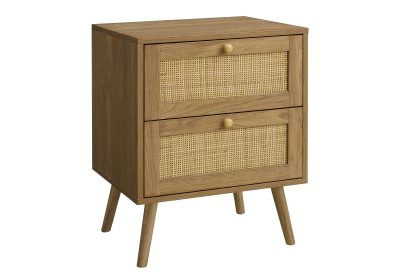 ACCENT TABLE - 24"H / WALNUT END TABLE WITH 2 DRAWERS