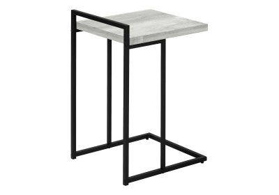 ACCENT TABLE - 25"H / GREY RECLAIMED WOOD / BLACK METAL
