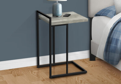 ACCENT TABLE - 25"H / GREY RECLAIMED WOOD / BLACK METAL
