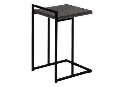ACCENT TABLE - 25"H / GREY / BLACK METAL