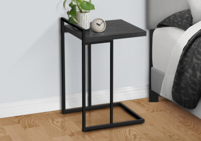 ACCENT TABLE - 25"H / GREY / BLACK METAL