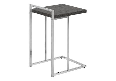 ACCENT TABLE - 25"H / GREY / CHROME METAL