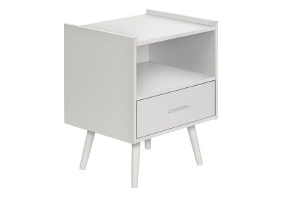 ACCENT TABLE - 24"H / WHITE END TABLE WITH 1 DRAWER
