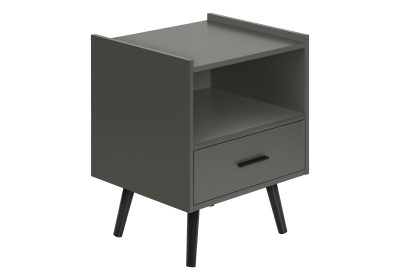 ACCENT TABLE - 24"H / GREY END TABLE WITH 1 DRAWER