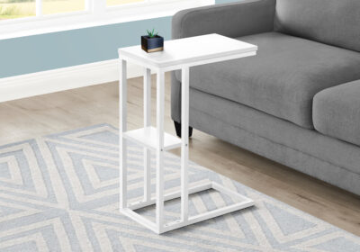 ACCENT TABLE - 25"H / WHITE / WHITE METAL
