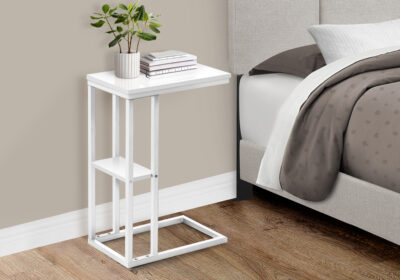 ACCENT TABLE - 25"H / WHITE / WHITE METAL