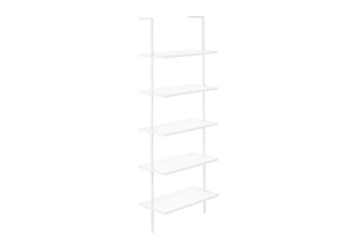 BOOKCASE - 72"H LADDER WHITE / WHITE METAL
