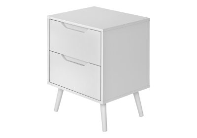 ACCENT TABLE - 24"H / WHITE END TABLE WITH 2 DRAWERS