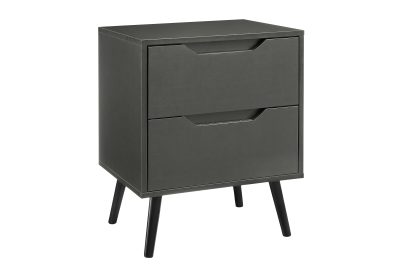 ACCENT TABLE - 24"H / GREY END TABLE WITH 2 DRAWERS