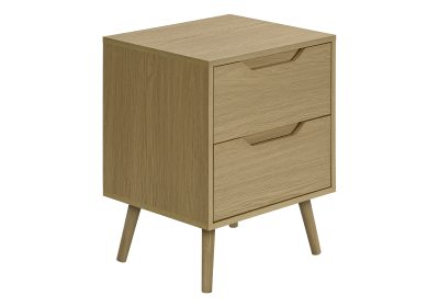 ACCENT TABLE - 24"H / NATURAL END TABLE - 2 DRAWERS