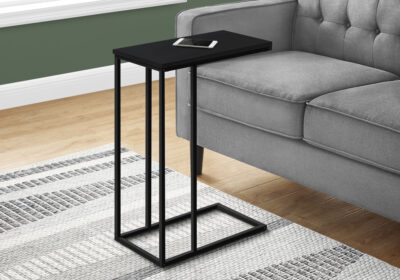 ACCENT TABLE - 25"H / BLACK / BLACK METAL