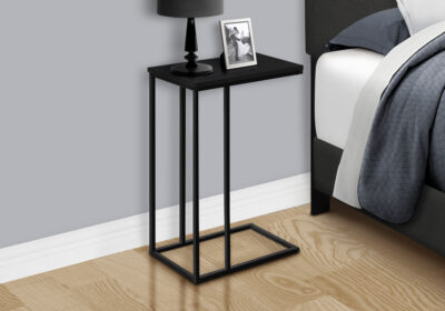 ACCENT TABLE - 25"H / BLACK / BLACK METAL