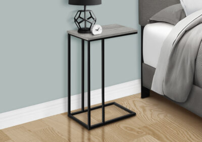 ACCENT TABLE - 25"H / GREY / BLACK METAL