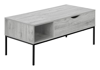 COFFEE TABLE - 42"L / LIFT-TOP GREY / BLACK METAL
