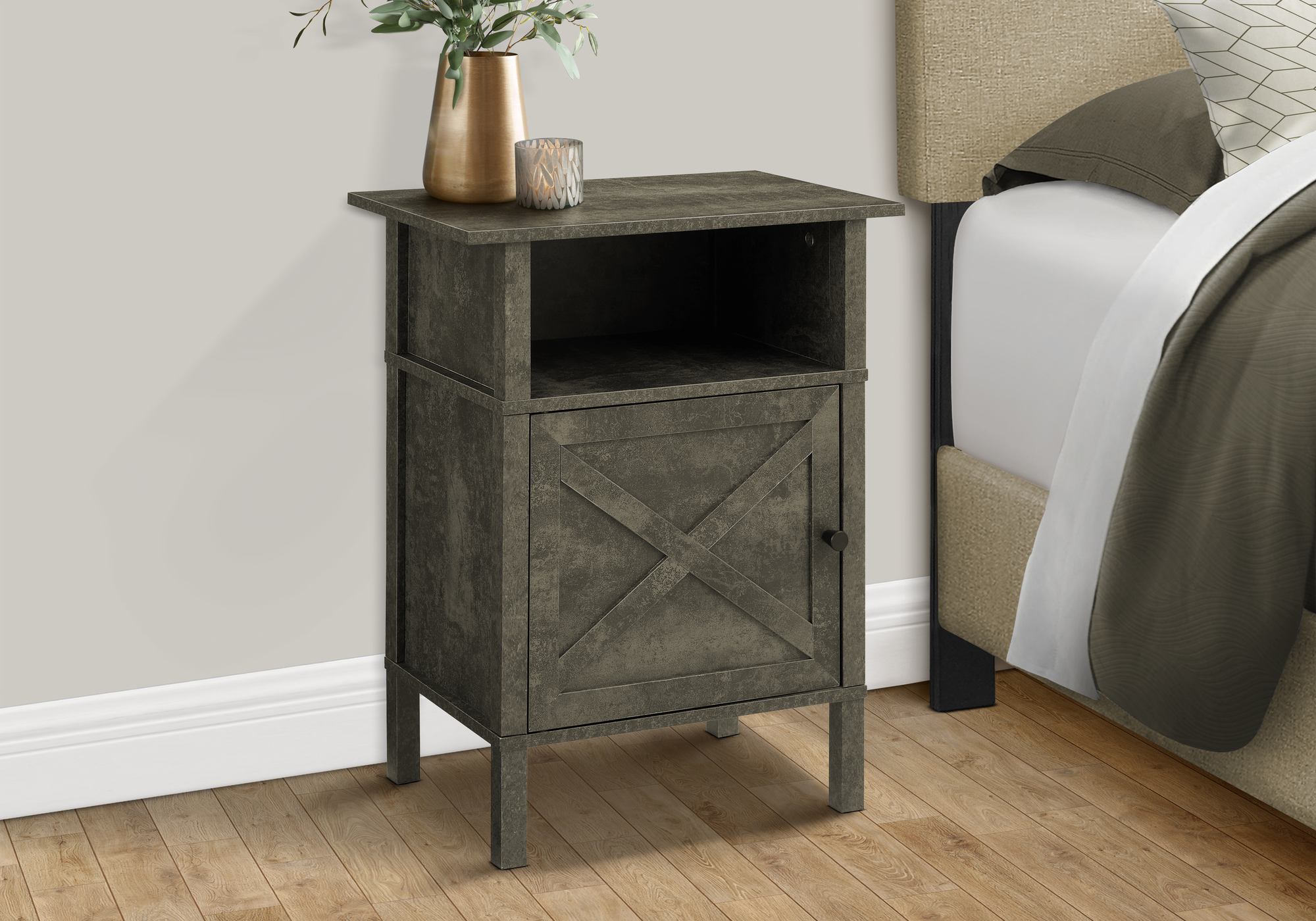 ACCENT TABLE - 24"H / DARK BRONZE / BLACK METAL - Image 2
