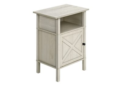 ACCENT TABLE - 24"H / WASHED OAK / BLACK METAL