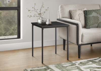 ACCENT TABLE - 22"H / BLACK / BLACK METAL