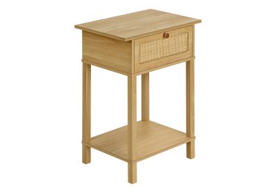 ACCENT TABLE - 24"H / NATURAL / NATURAL DRAWER