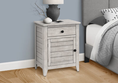ACCENT TABLE - 25"H / WASHED GREY VENEER END TABLE