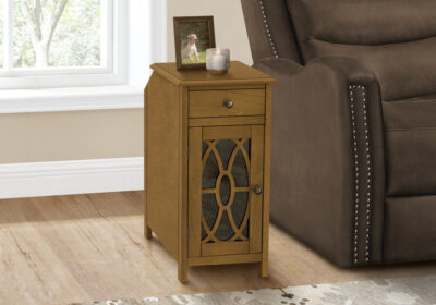 ACCENT TABLE - 24"H / DARK TAUPE VENEER END TABLE
