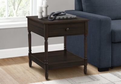 ACCENT TABLE - 25"H / DARK WALNUT VENEER END TABLE