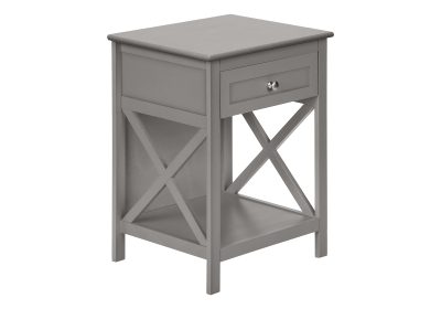ACCENT TABLE - 25"H / ANTIQUE GREY VENEER END TABLE