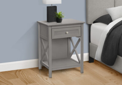 ACCENT TABLE - 25"H / ANTIQUE GREY VENEER END TABLE