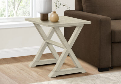 ACCENT TABLE - 24"H / ANTIQUE WHITE VENEER END TABLE