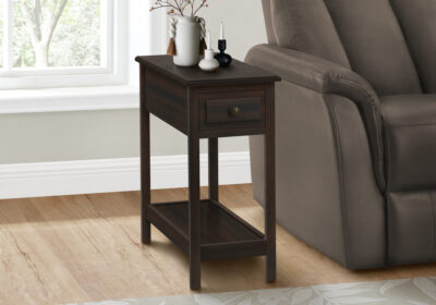 ACCENT TABLE - 25"H / DARK WALNUT VENEER END TABLE