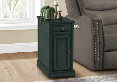 ACCENT TABLE - 24"H / ANTIQUE BLUE VENEER END TABLE