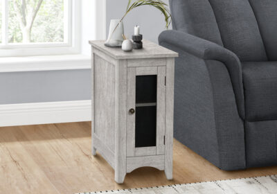 ACCENT TABLE - 24"H / WASHED GREY VENEER END TABLE