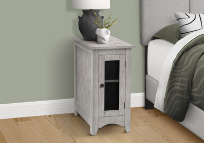 ACCENT TABLE - 24"H / WASHED GREY VENEER END TABLE