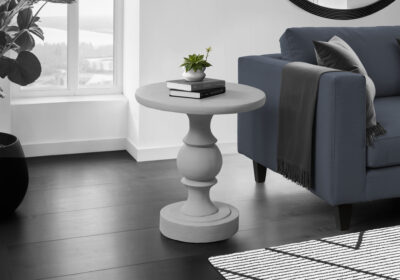 ACCENT TABLE - 25"H / GREY INDOOR OR OUTDOOR
