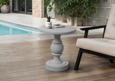 ACCENT TABLE - 25"H / GREY INDOOR OR OUTDOOR