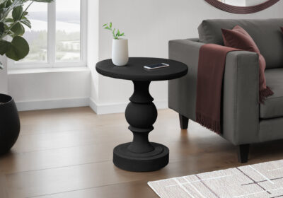 ACCENT TABLE - 25"H / BLACK INDOOR OR OUTDOOR