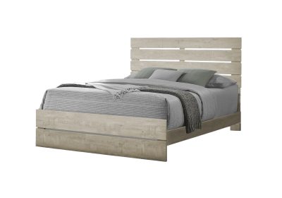 BEDROOM SET - QUEEN SIZE BED / BLEACHED OAK FINISH