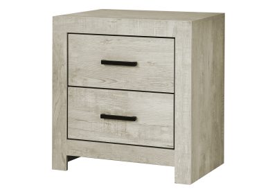 BEDROOM SET - 2 DRAWER NIGHTSTAND / BLEACHED OAK FINISH