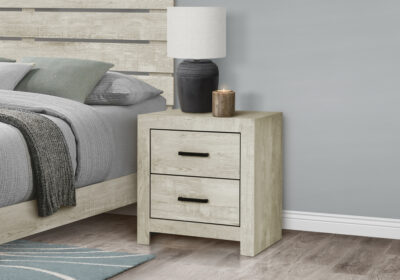 BEDROOM SET - 2 DRAWER NIGHTSTAND / BLEACHED OAK FINISH