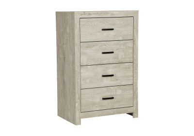 BEDROOM SET - 4 DRAWER CHEST / BLEACHED OAK FINISH