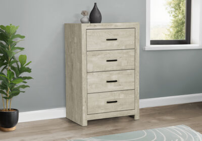 BEDROOM SET - 4 DRAWER CHEST / BLEACHED OAK FINISH
