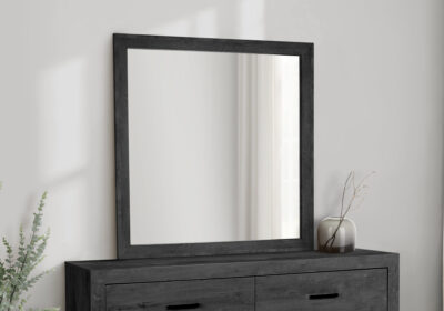 BEDROOM SET - WALL MIRROR / GRAPHITE GREY WOOD FINISH