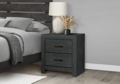BEDROOM SET - 2 DRAWER NIGHTSTAND / GRAPHITE GREY WOOD