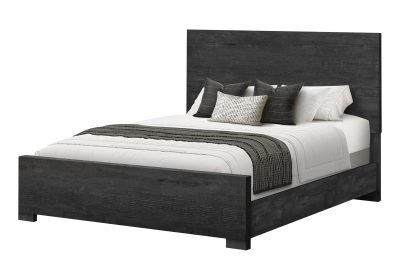 BEDROOM SET - QUEEN SIZE BED / GRAPHITE GREY WOOD FINISH