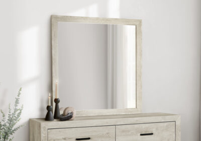 BEDROOM SET - WALL MIRROR / BLEACHED OAK FINISH