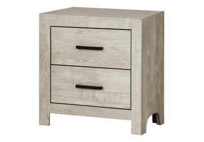 BEDROOM SET - 2 DRAWER NIGHTSTAND / BLEACHED OAK FINISH
