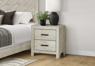 BEDROOM SET - 2 DRAWER NIGHTSTAND / BLEACHED OAK FINISH