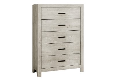 BEDROOM SET - 5 DRAWER CHEST / BLEACHED OAK FINISH