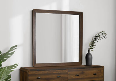 BEDROOM SET - WALL MIRROR / WALNUT FINISH
