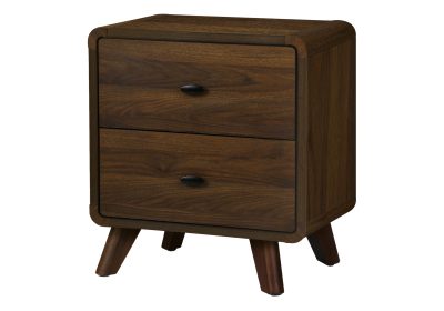 BEDROOM SET - 2 DRAWER NIGHTSTAND / WALNUT FINISH